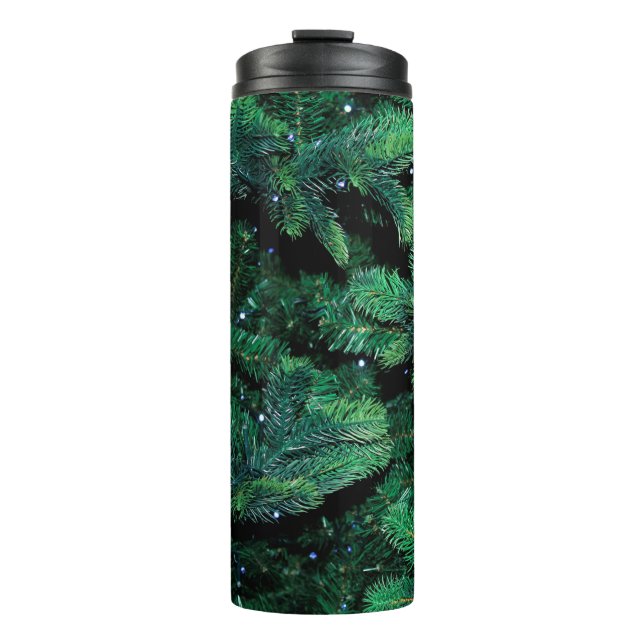 Christmas tree twigs sapling pine thermal tumbler (Front)