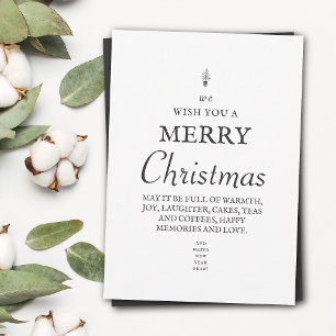 Christmas Tree Typography Merry Christmas Holiday Card