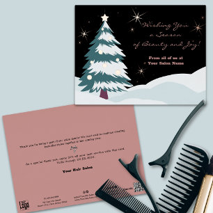 Christmas Tree Under Night Sky Foil Holiday Card