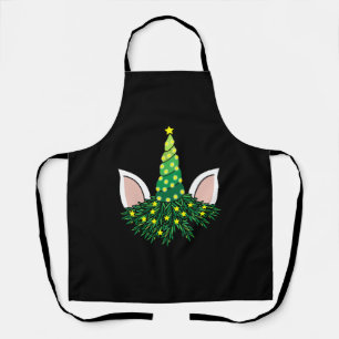 christmas tree unicorn apron