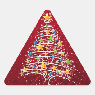 Christmas Tree Unique Triangle Shape Sticker