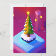 Christmas tree vector pattern greeting card