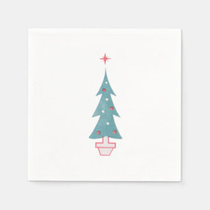 Christmas Tree Vintage 1950s Art Napkin