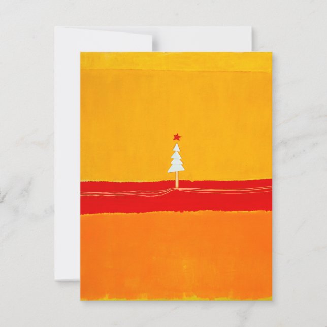 Christmas Tree, Vintage, Abstract  Holiday Card (Front)