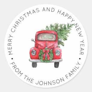 Christmas Tree Vintage Auto Truck Stickers Labels