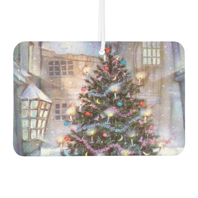 Christmas Tree Vintage Car Air Freshener (Front)