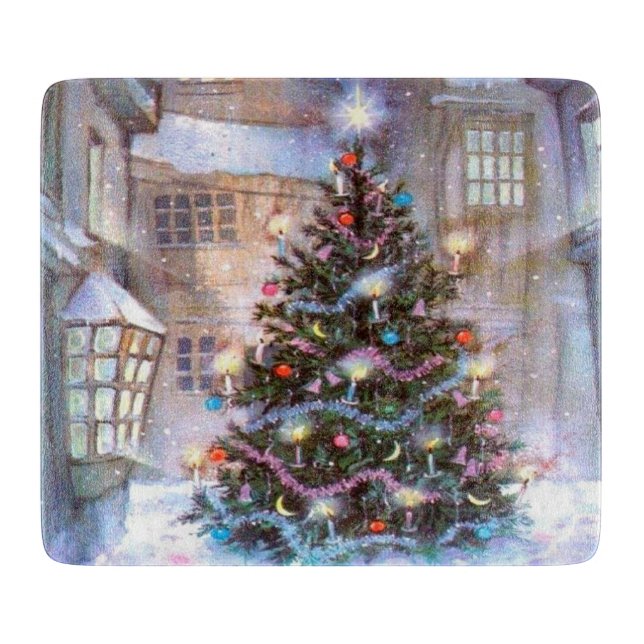 Christmas Tree Vintage Cutting Board (Front)