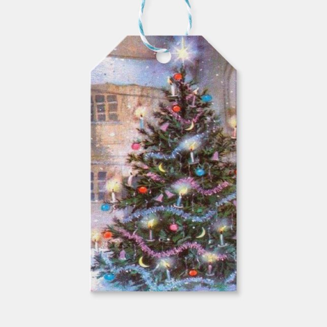 Christmas Tree Vintage Gift Tags (Front)