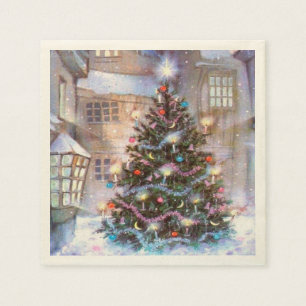 Christmas Tree Vintage Napkin
