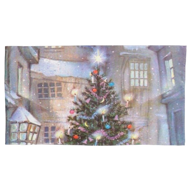 Christmas Tree Vintage Pillowcase (Front)