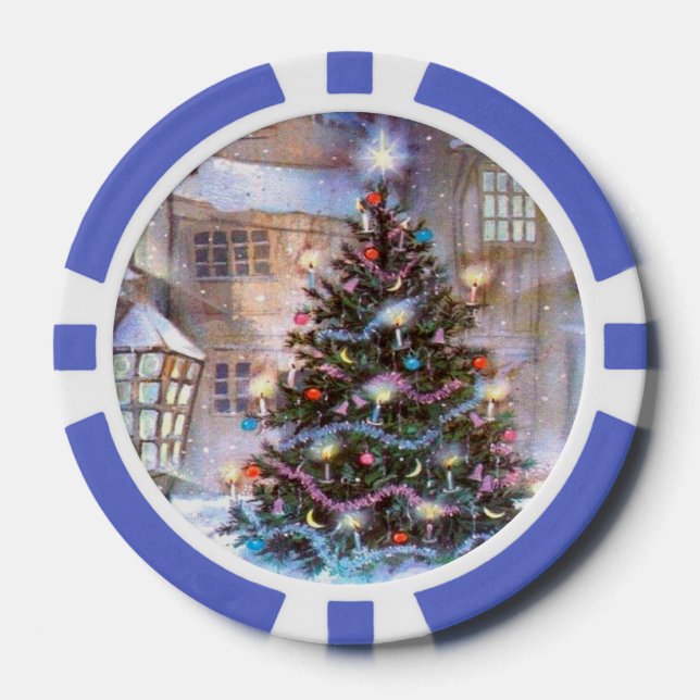 Christmas Tree Vintage Poker Chips (Front)