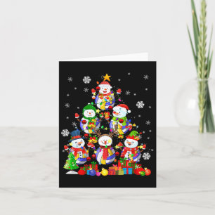 Christmas Tree Volleyball Snowman Xmas Snowman Vol Card
