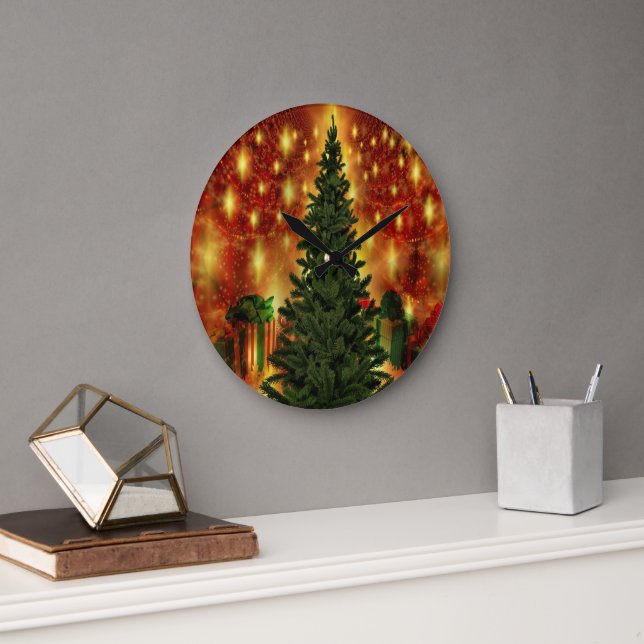 Christmas Tree Wall Large Clock (Office)