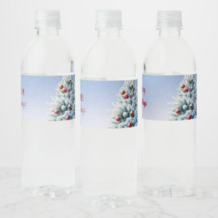 Christmas Tree Water Bottle Label
