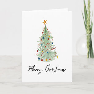 Christmas Tree Watercolor Card