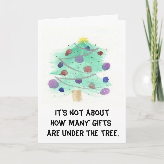 Christmas Tree Watercolor Christmas Card (Front)