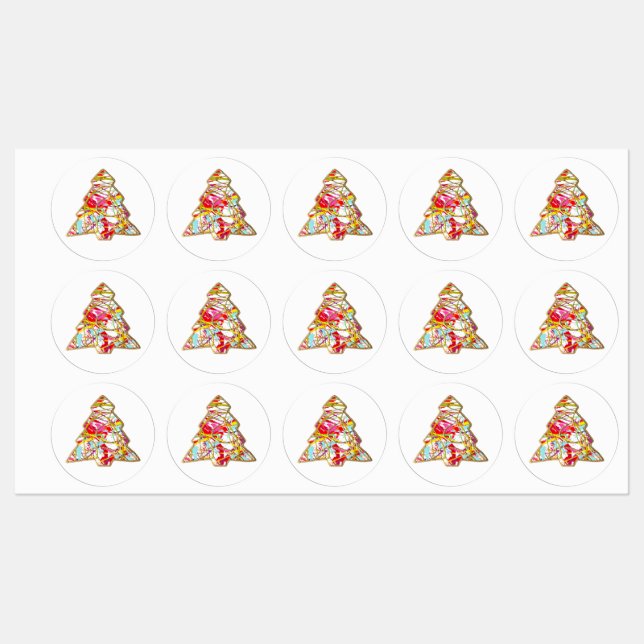 Christmas Tree Waterproof Labels (Sheet)