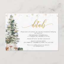 Christmas Tree Wedding Details Enclosure Card