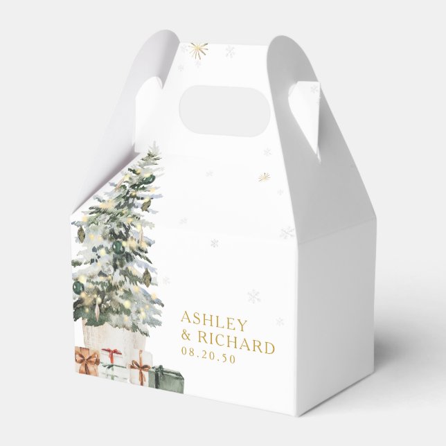 Christmas Tree Wedding Favour Boxes (Front Side)