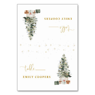 Christmas Tree Wedding Folded Place Card