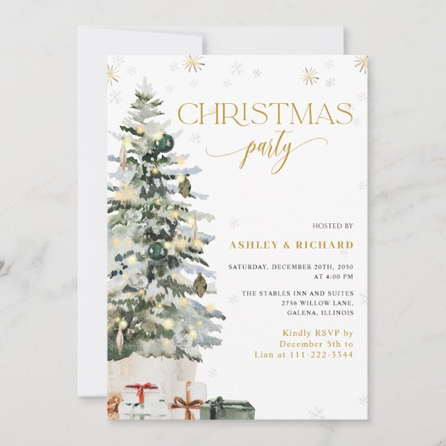 Christmas Tree Wedding Invitation (Front)