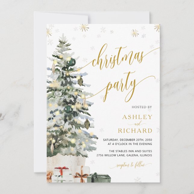 Christmas Tree Wedding Invitation (Front)