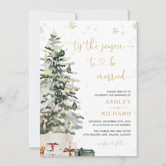 Christmas Tree Wedding Invitations (Front)