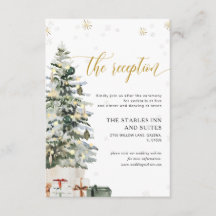 Christmas Tree Wedding Reception Enclosure Card