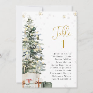 Christmas Tree Wedding Seating Chart Table Card