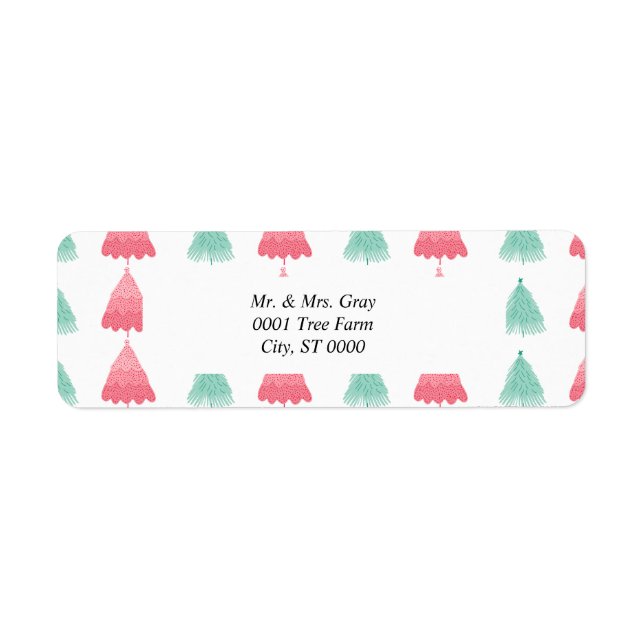 Christmas tree Whimsical  Return Address Label (Front)