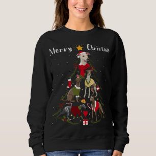 Christmas Tree Whippet Lover Xmas Dog Owner Sweatshirt