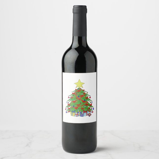 Christmas tree wine label (Front)