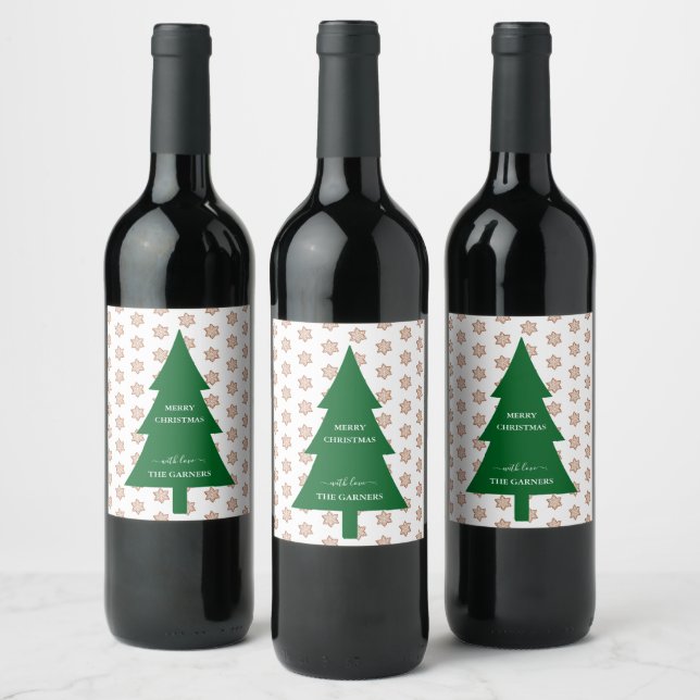 Christmas Tree  Wine Label (Bottles)
