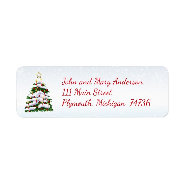 Christmas Tree Winter Address Label Return Address Label (Front)