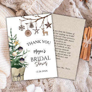 Christmas Tree Winter Bridal Shower Thank You Card
