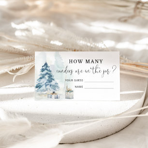 Christmas tree winter guess how many candies card