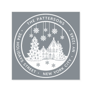 Christmas Tree Winter Home Personal Return Address Self-inking Stamp
