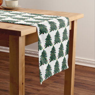 Christmas tree Winter Minimal Watercolor Elegant Medium Table Runner