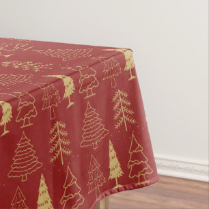 Christmas tree Winter Minimal Watercolor Elegant Tablecloth