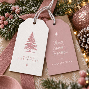 Christmas Tree Winter Motif Dusty Rose ID1336 Gift Tags