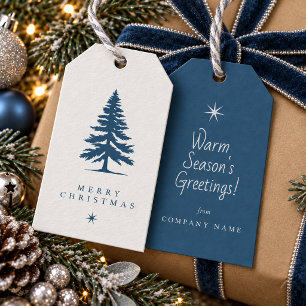 Christmas Tree Winter Motif Silver Blue ID1336 Gift Tags