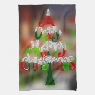 Christmas Tree Wishes Tea Towel