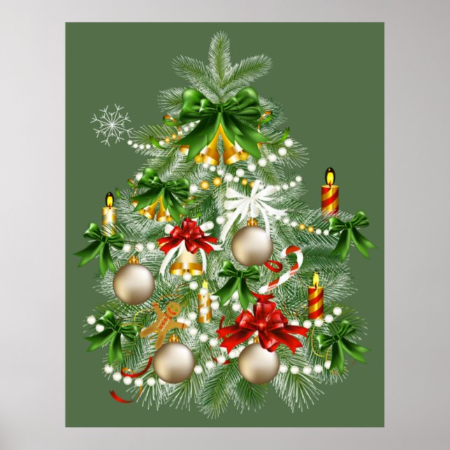 Christmas Tree With Candles Poster (Front)