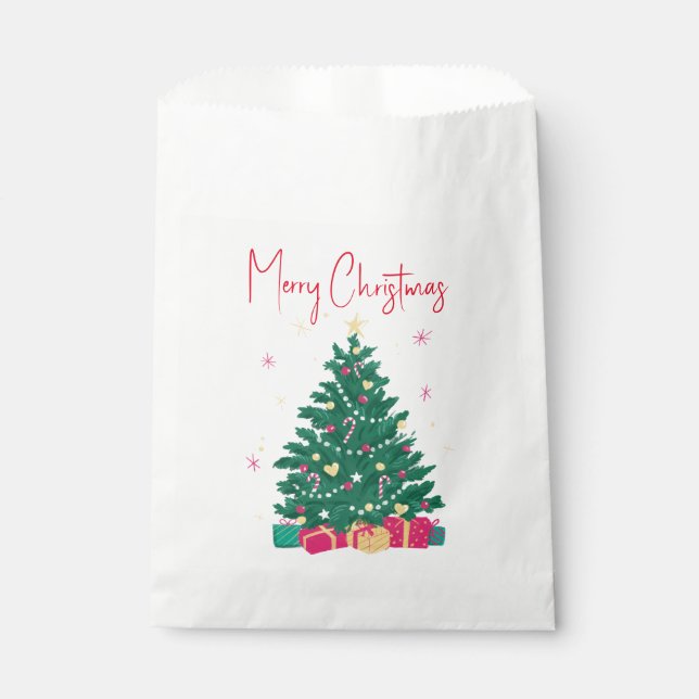 Christmas Tree with Gifts Favour Bag (Front)