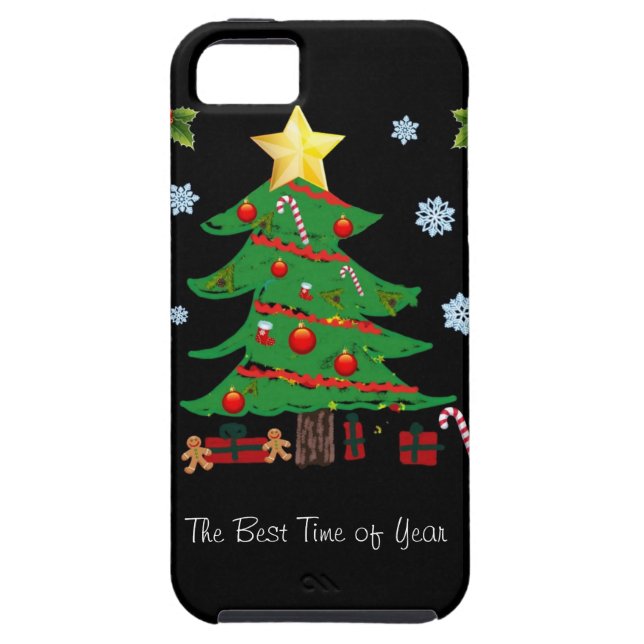 Christmas Tree with Gifts Holiday iPhone 5 Case (Back)