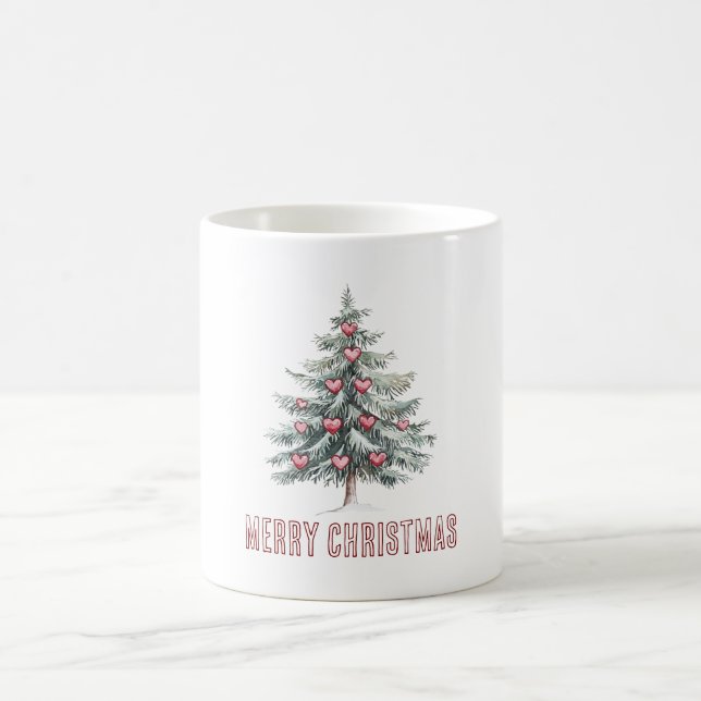Christmas Tree with Hearts Coffee Mug (Center)