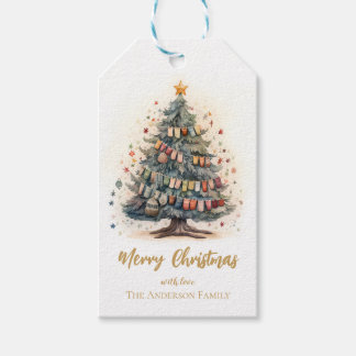 Christmas tree with ornaments Gift tag