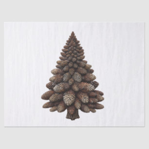 Christmas Tree with Pine Cones Artistic Pinecones  Tissue Paper