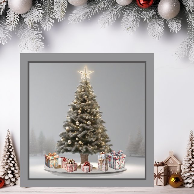 Christmas Tree With Presents Magnetic Card (Magnetic Christmas Tree)