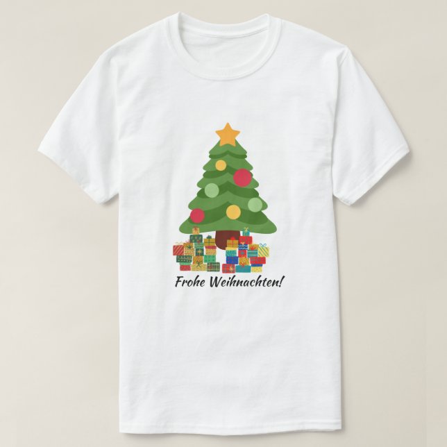 Christmas tree with presents Merry Christmas! T-Shirt (Design Front)